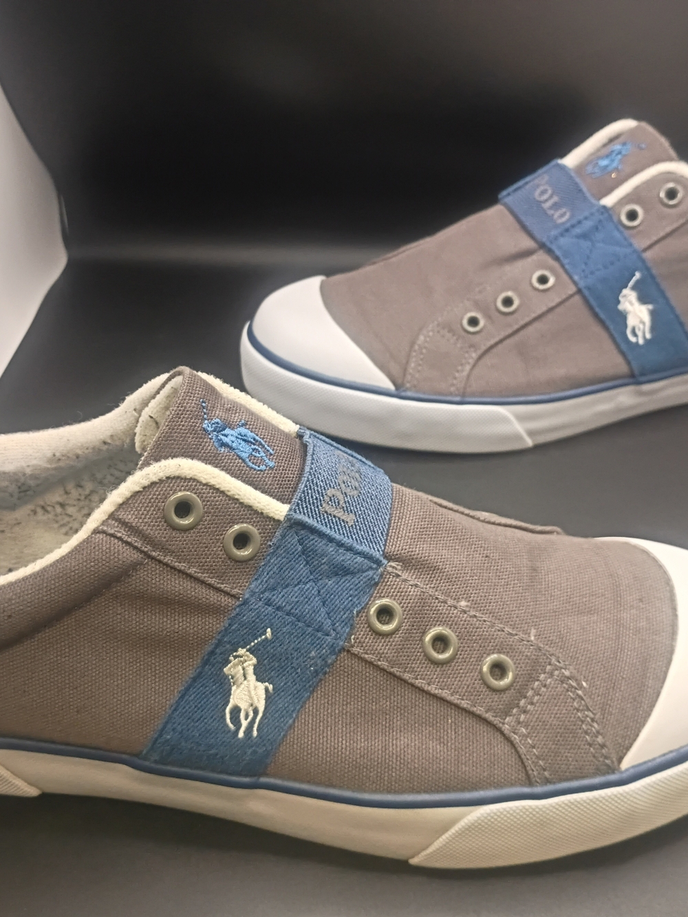 Polo Ralph Lauren Men’s Canvas Sneakers Pull On Sneakers Blue 11 D